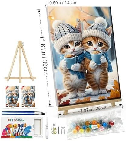 ATDMS Paint by Numbers Kits for Adults, Cats Paint by Number with Frame - Image 7