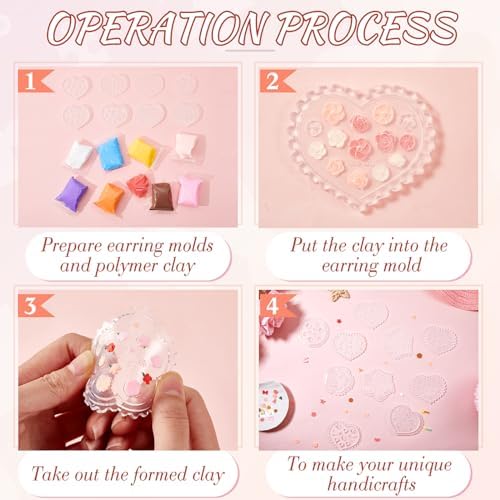 Zeyune 16 Pcs Summer Small Flower Polymer Clay Molds, Mini 3D Silicone Resin Casting Molds for Earring Making Jewelry DIY, Includes Alphabet, Flower, Heart and Bow Shapes(Daisy & Leaf) - Image 5