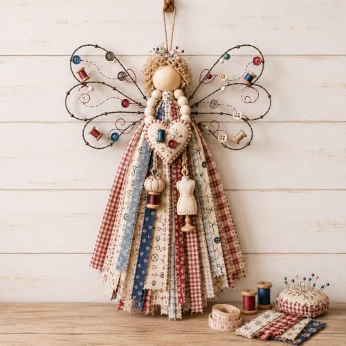 CHIANART Angel Fabric Hanging DIY Kit, Macrame Wall Weaving Craft,Crochet Wall Hanging Kit, Rustic Farmhouse Christmas Tree & Holiday Home Decor, Beginner-Friendly Handmade Gift for Women (C) by Unknown