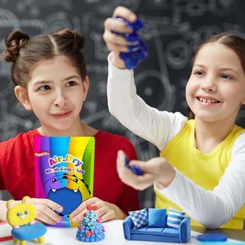 ifergoo 100g Blue Air Dry Clay, 3.5oz DIY Creative Modeling Clay for Kids - Image 3