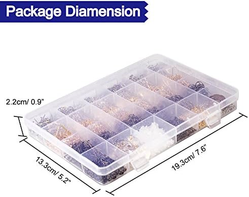 Paxcoo 2880 Pcs Jewelry Making Findings Supplies Kit with Open Jump Rings, Lobster Clasps, Crimp Beads, Screw Eye Pins, Head Pins, Earing Hooks and Earing Backs - Image 4