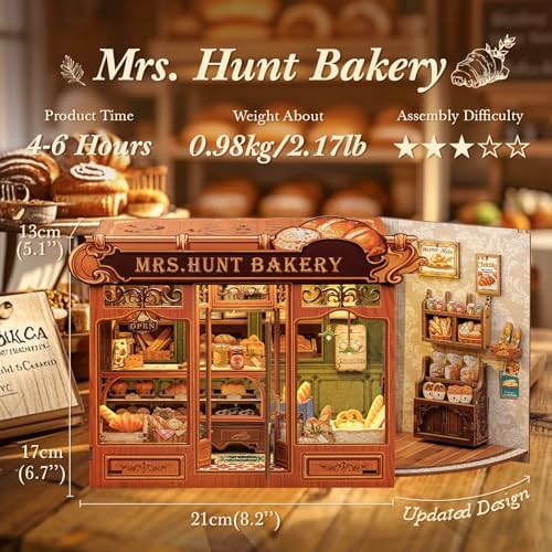 CUTEBEE Book Nook Kit DIY Miniature House Bakery Dessert Shop Dollhouse - Image 3