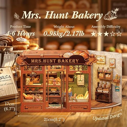 CUTEBEE Book Nook Kit DIY Miniature House Bakery Dessert Shop Dollhouse - Image 3