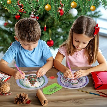 MUNORIAY 8 Pack Christmas Diamond Painting Greeting Card Kits DIY Diamond Art Christmas Cards with Envelopes Xmas 5D Rhinestones Painting Folding Card for Adults DIY Craft Family Friend Xmas Gifts - Image 3