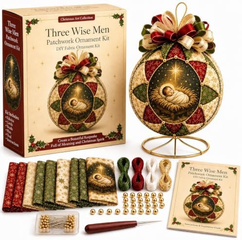 Christmas Nativity Patchwork Ornament DIY Kit, Handmade Quilted Fabric by Unknown