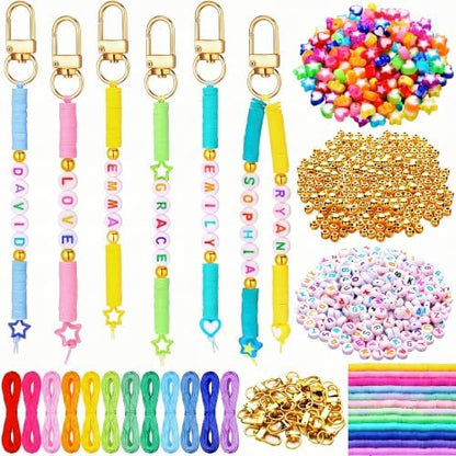 Ferreve 4948 Pcs Friendship Keychain Making Kit Clay Beads Bag Charms, Cute by Ferreve