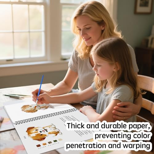 SLWBZ Watercolor Workbook Animals, 15 Different Patterns of Original DIY Designs, Beginner-Friendly Watercolor Workbooks, (Animals, Without Palette) - Image 5