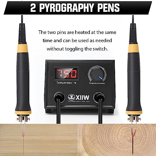 XIIW Wood Burning Kit 100W with 2 Pyrography Pens & 33 PCS Wire Tips - Image 4