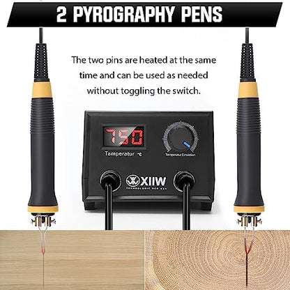 XIIW Wood Burning Kit 100W with 2 Pyrography Pens & 33 PCS Wire Tips - Image 4