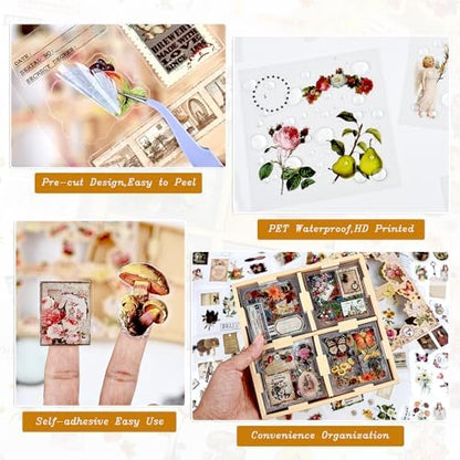 Vintage Botanical Stickers for Journaling, 510 Pcs, 100 Sheets - Image 2