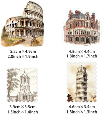 100Pcs World Travel Architecture Stickers - Thick Durable Vinyl for Suitcase, Laptop, Water Bottle, Journal | Unique Travel Souvenirs for Travelers, Women | Ideal Birthday/Christmas Gift - Image 3