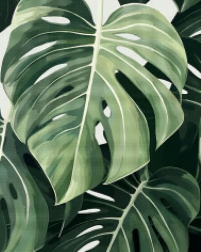 CISDKK Flowers Cross Stitch Chart,Beginner Embroidery kit for Adults,Monstera Triptych Botanical Living Room Plant Illustrations Digital Download Tropical Art,11CT,13.39 * 17.33 inch by Unknown