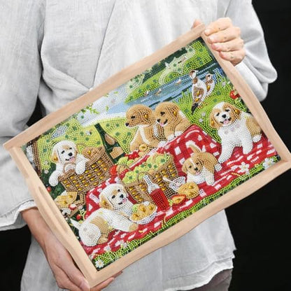 DOTSOPS 5D Dog Diamond Art Paintings Wooden Serving Trays with Handles - Image 6