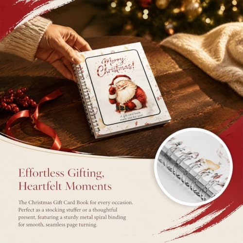4PCS Christmas Gift Card Book, 5x7 Holiday Gift Booklet, DIY Spiral-Bound Merry Christmas College Survival Kit, 10-Page Surprise Greeting Card Book for Cards Cash, Students Graduation Gift (E#) - Image 2
