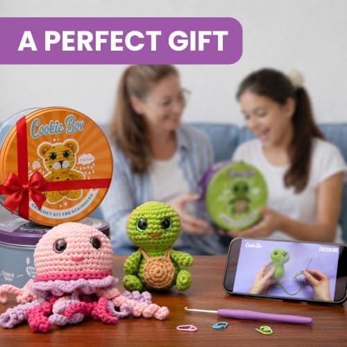 Cookie Box Crochet Kit for Beginners, Turtle Hugo - Image 5