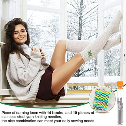 Luinabio Speedweve Darning Loom with Yarn Needles, Round, Classic Color - Image 6