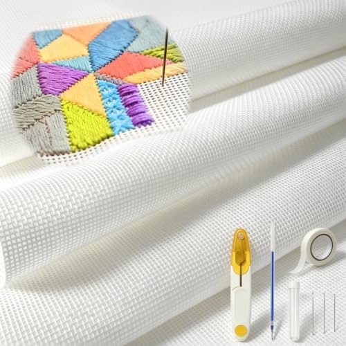 13 Mesh Needlepoint Canvas Kit, 4 PCS 20" X 14" No Flods Blank Canvas by Deyyol