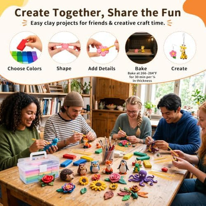 118 Pcs Polymer Clay Kit 36 Colors Oven Bake Clay 40g Large Block,Non-Toxic - Image 6