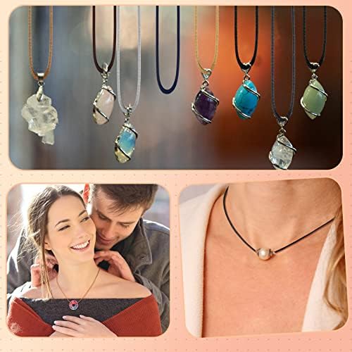 Tudomro 100 Waxed Leather Necklace Cord with Clasp,Basic Color,20 Inch - Image 5