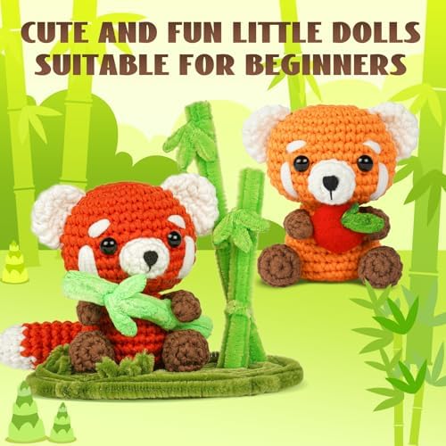 MOREJMTT Crochet Kit for Beginners, Crochet Animal Kits, Crocheting Kit for Starters, Learn to Crochet with Step-by-Step Video Tutorials, Beginner Crochet Kit for Adults(Panda) - Image 3