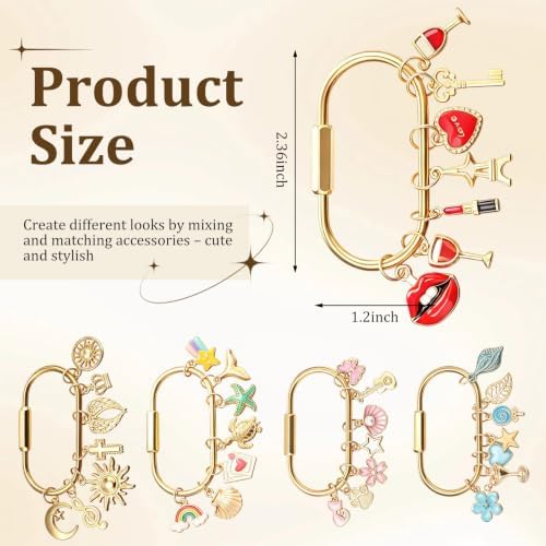 Sureio 210 Pcs Gold Brass Carabiner DIY Kit 12 Set Carabiner Bag Making - Image 2
