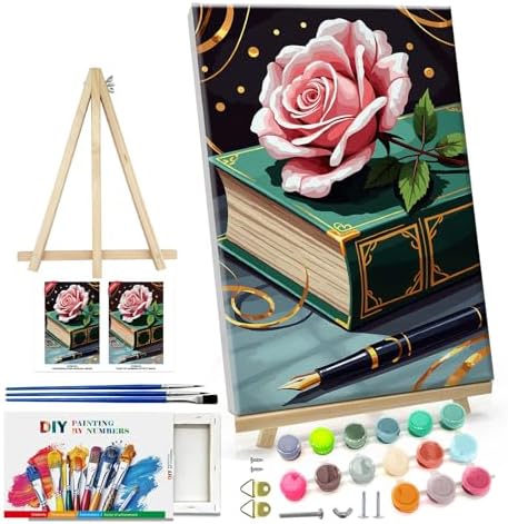 ATDMS Flower Paint by Numbers Kit for Adults with Frame, 8x12 Inch by ATDMSDIY