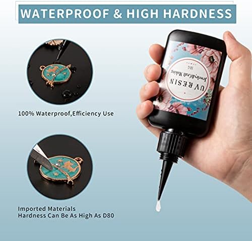 UV Resin Kit with Light-100g UV Resin for Beginner DIY Jewelry Craft Making - Image 4