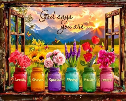 MIRCVSH Inspirational Paint by Numbers Kit for Adults,DIY Easy Unframed Scenery and Flowers Paint by Number Kits on Canvas,God Says Acrylic Oil Painting Art Crafts for Home Wall Decor 16x20 Inch. by MIRCVSH