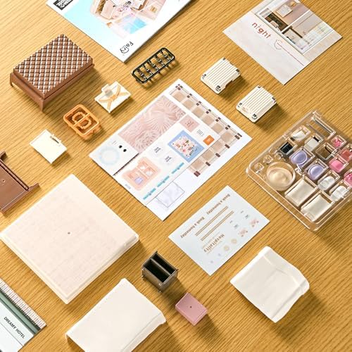 Miniature House Cozy Bedroom DIY Kit with Acrylic Display Case - Image 6