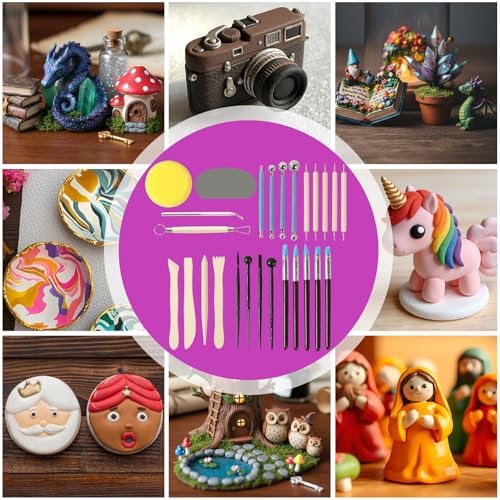 CALPALMY Oven Bake Polymer Clay 5.5lb with Tools Kit, White Sculpting Material for Modeling & Crafts, Soft Until Baked, Non-Toxic DIY Clay for Figurines, Miniatures, Jewelry & Pottery Projects - Image 5