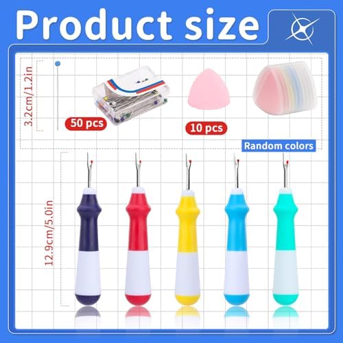 SOCNITC 65Pcs Stitch Remover Tool Kit Seam Ripper for Sewing and Embroidery - Image 2