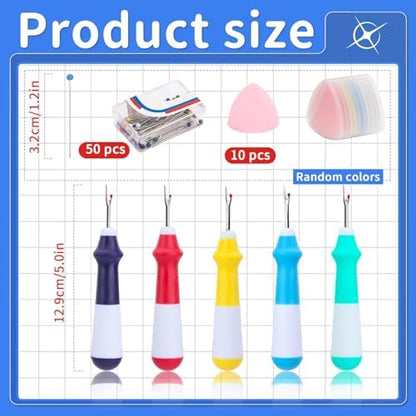 SOCNITC 65Pcs Stitch Remover Tool Kit Seam Ripper for Sewing and Embroidery - Image 2