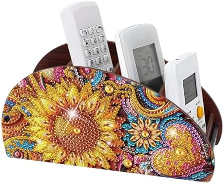 MVVMTOP Diamond Art Painting Organizer Box, DIY Sunflower Design Special Shape Diamond Partial Mosaic Handmade Making Kit Organizer Box, Modern Home Dining Living Room Table Top Decor Art Decoration by MVVMTOP