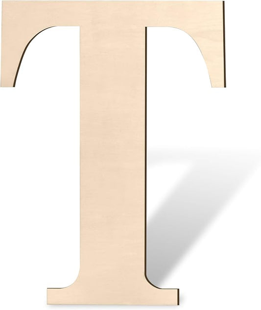 17 inch Large Wooden Letter T, Big Wood Letters for Wall Decor, Name Sign, Unfinished Blank Giant Wooden Alphabet Letters for Crafts, Baby Shower, Birthday Parties, Wedding, Christmas Decoration