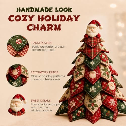 DIY Quilted Fabric Christmas Tree Kit, Arts and Crafts for Adults - Image 4