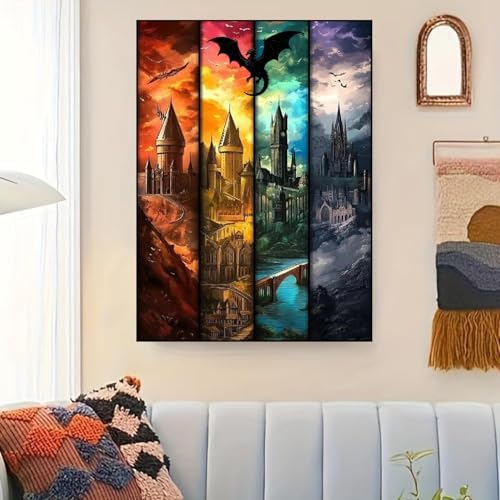 Castle Paint by Numbers Kit for Adults Framed Canvas 12X16in, Frameworkless - Image 4