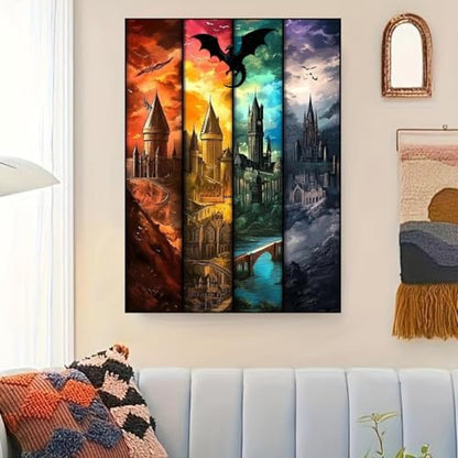 Castle Paint by Numbers Kit for Adults Framed Canvas 12X16in, Frameworkless - Image 4