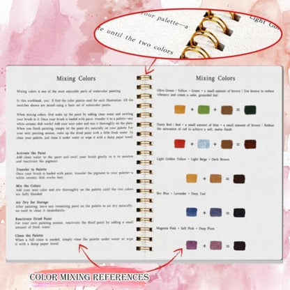 Landhoow Animals Watercolor Workbooks, Water Coloring Book for Adult Beginners 14 Animal Designs Friendly Painting Arts Crafts Exploration Gifts for Birthday Back to School - Image 4