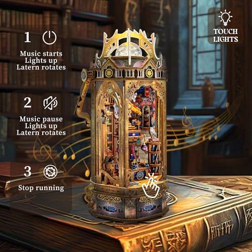 3D Wooden Puzzle for Adult DIY Dollhouse Kit Model Lantern Set - Image 4