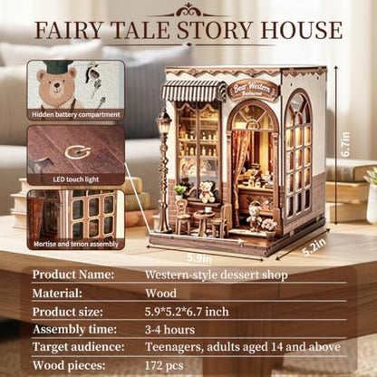 Book Nook Kit, DIY Miniature House Dollhouse Kit for Adults and Teens - Image 2