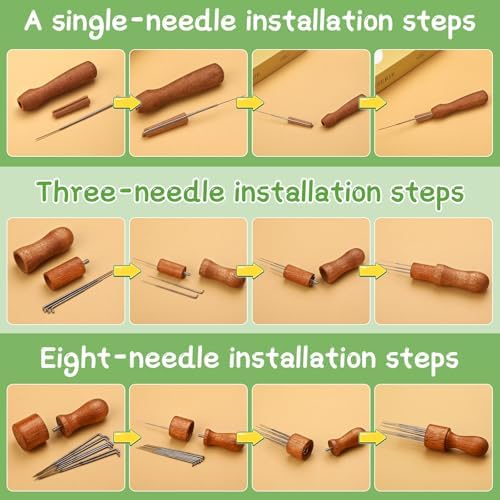 OEHPICC 128 Pcs Needle Felting Tool Kit, 6×6 Inch Wool Felting Pad - Image 5