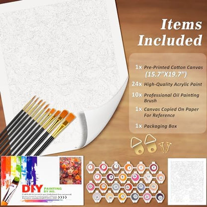 NiArt Paint by Numbers Kit for Adults Beginners, Canvas 16x20 Unframed - Image 4