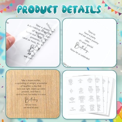 Watersay 240 Pcs Happy Birthday Peelable Stickers, 4 x 3.5 Inches - Image 3