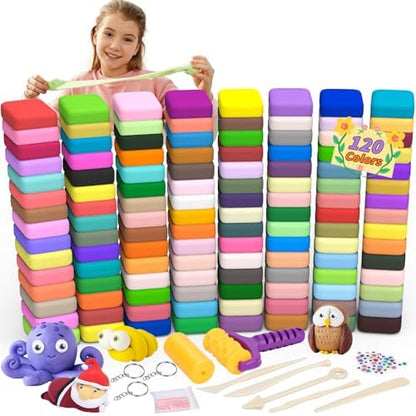 169 Pcs Air Dry Clay 120 Colors Modeling Model Magic Clay for DIY Molding Starter Kit with Sculpting Tools,Ultra Light Soft Non-Toxic Arts & Crafts Gift for Boys Girls Birthday Party Favors by UZLUbuywithconfidence