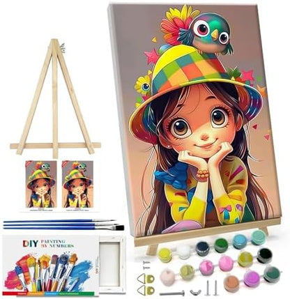 ATDMS Cartoon Paint by Numbers Kit for Adults with Frame, 8x12 Inch by ATDMSDIY
