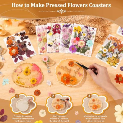 Evatage 180 Pcs Real Dried Pressed Flowers for Resin Crafts - Image 5