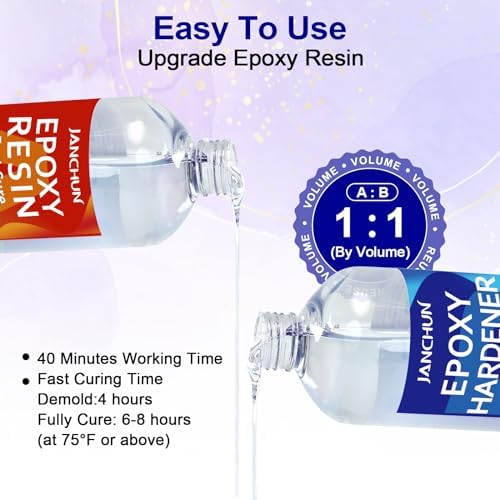 JANCHUN Epoxy Resin Kit 32oz, Bubble Free Crystal Clear Resin - Image 6