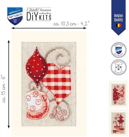 Vervaco Greeting Card kit Christmas Motifs Set of 3 - Image 2