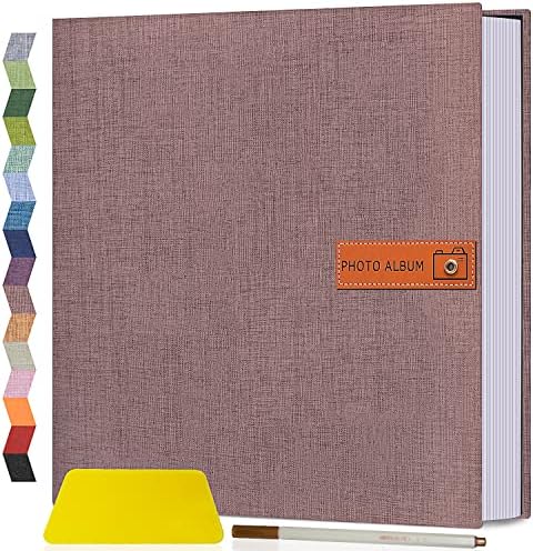 Popotop Large Photo Album Self Adhesive 4x6 5x7 8x10 Scrapbook Album DIY Picture Book,Gifts for Mom,Family Baby and Wedding,with Metal Pen and Plastic Board by Popotop
