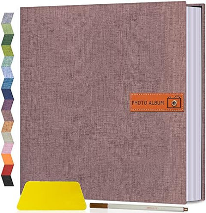 Popotop Large Photo Album Self Adhesive 4x6 5x7 8x10 Scrapbook Album DIY Picture Book,Gifts for Mom,Family Baby and Wedding,with Metal Pen and Plastic Board by Popotop